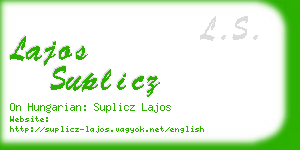 lajos suplicz business card